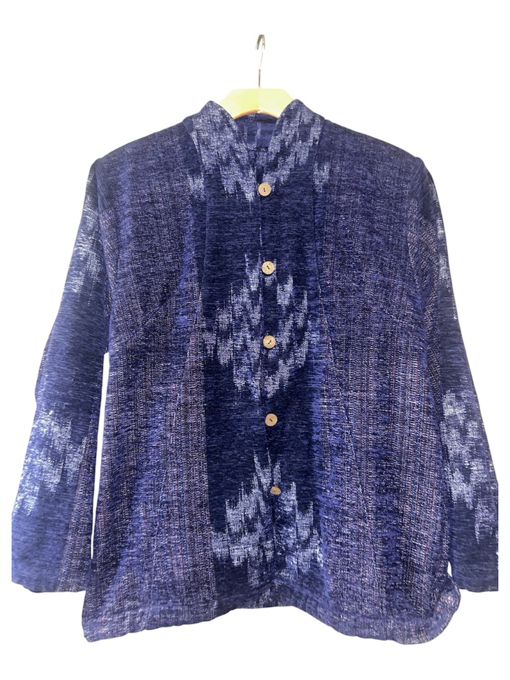 VTG Women’s Patterned Indigo Button-Front Jacket